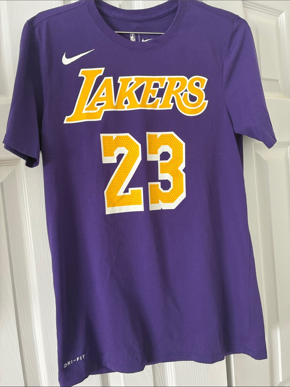 Nike Purple Lakers #23 Graphic Tee with Yellow Accents
